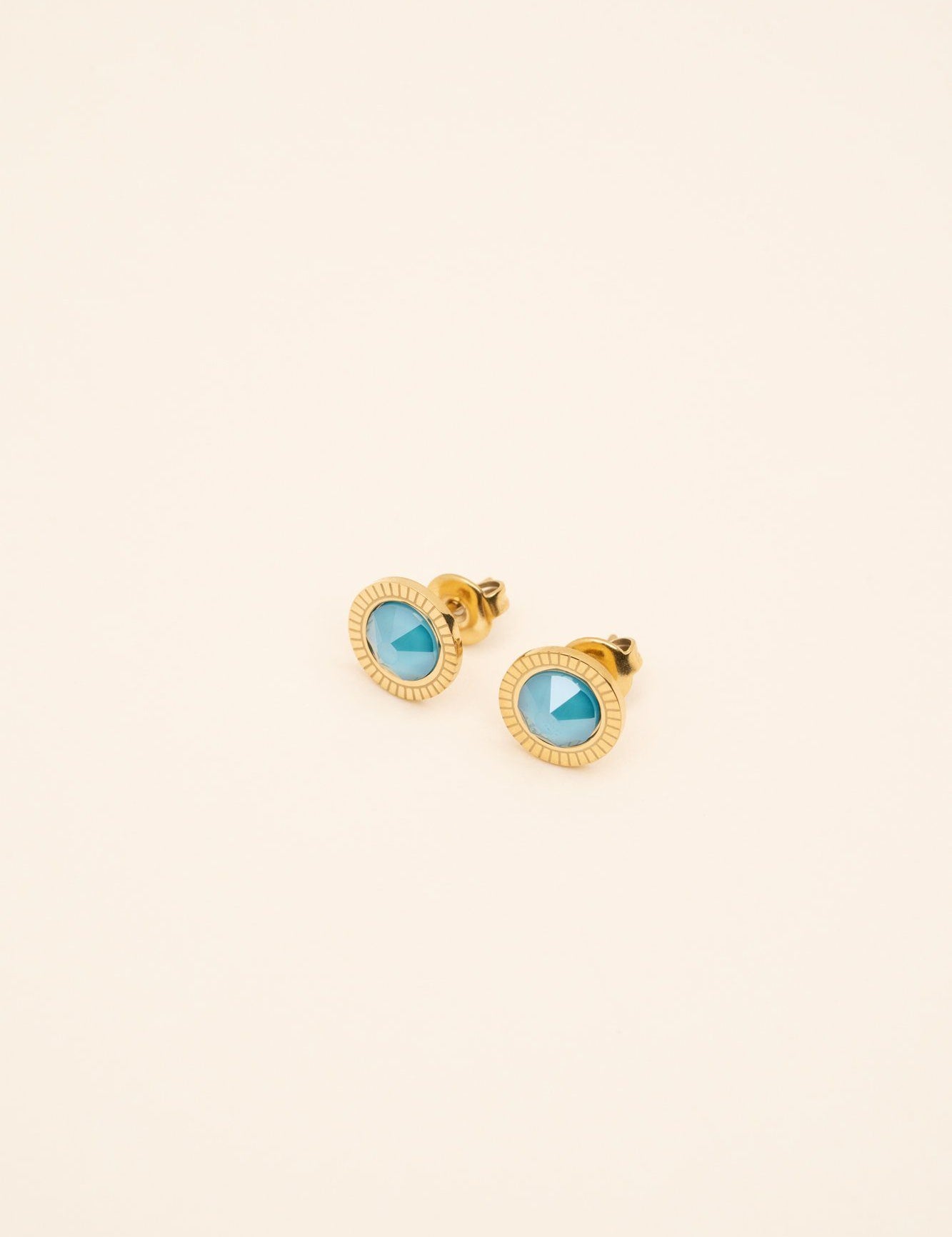 Puces d'oreilles Miel Boucles D'oreilles Bohm Paris Bleu azure