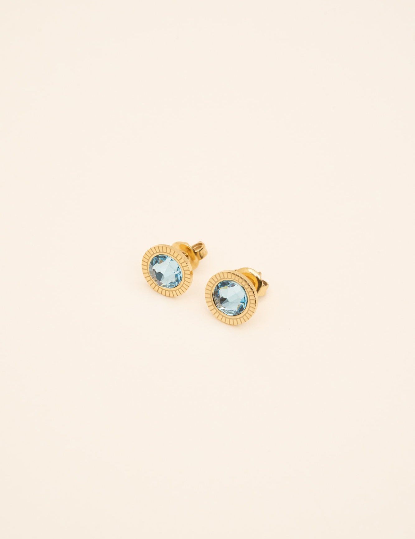 Puces d'oreilles Miel Boucles D'oreilles Bohm Paris bleu ciel